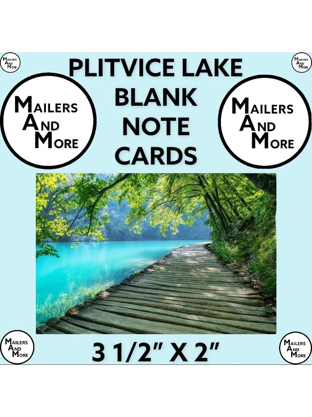 100 Cards Plitvice Lakes Blank Note, Thank You